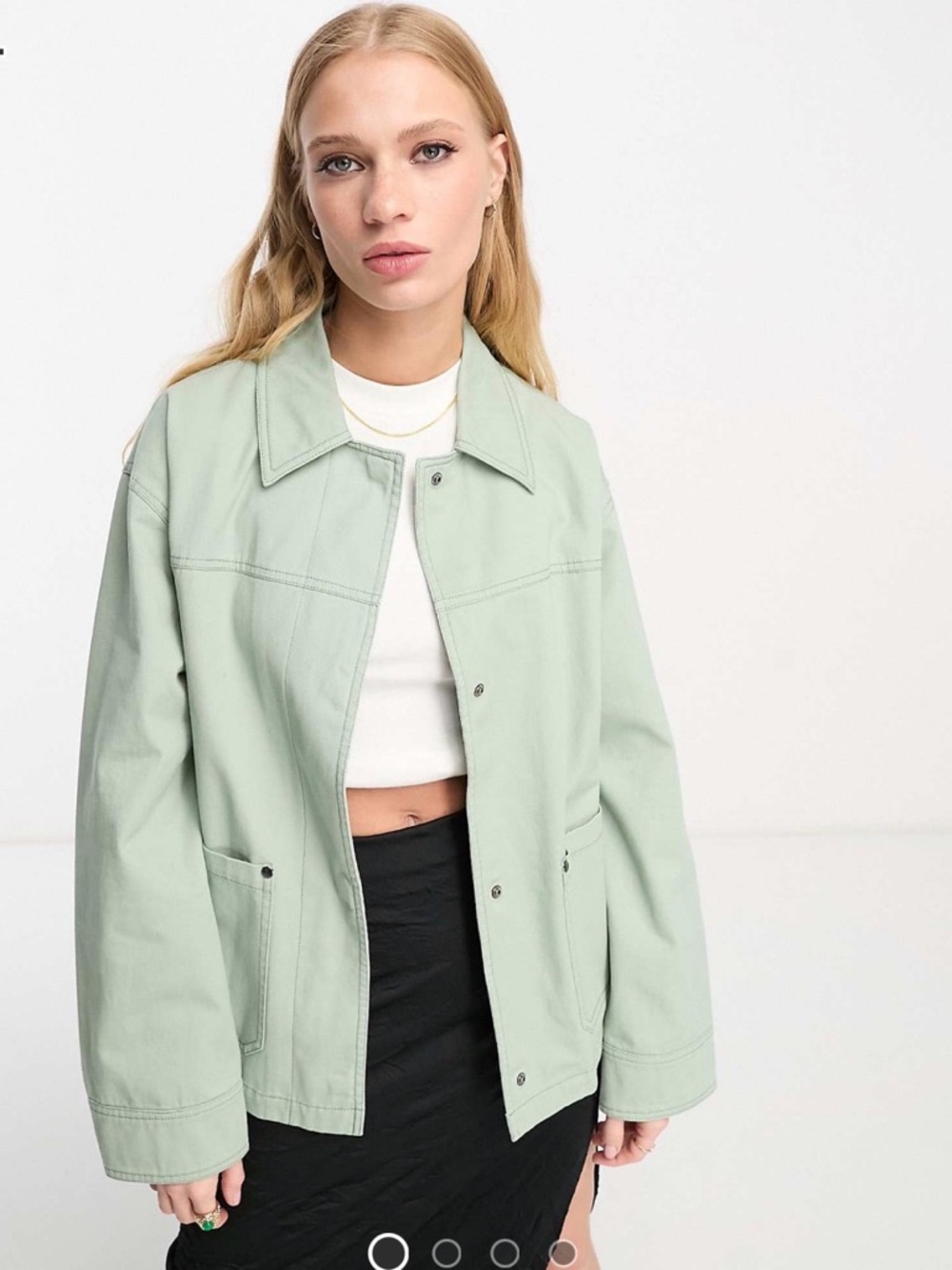 ASOS Sage Green Lightweight Utility Jacket Shacket